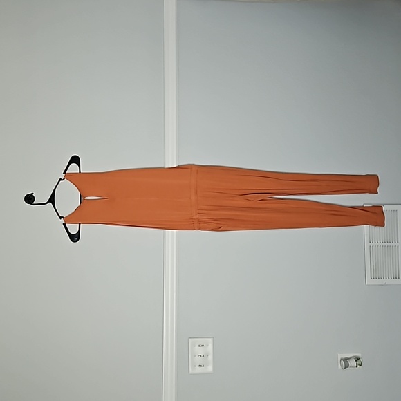 Forever 21 Contemporary Sleeveless V-neck Jumpsuit Drawstring Waist Pockets S - Picture 5 of 8